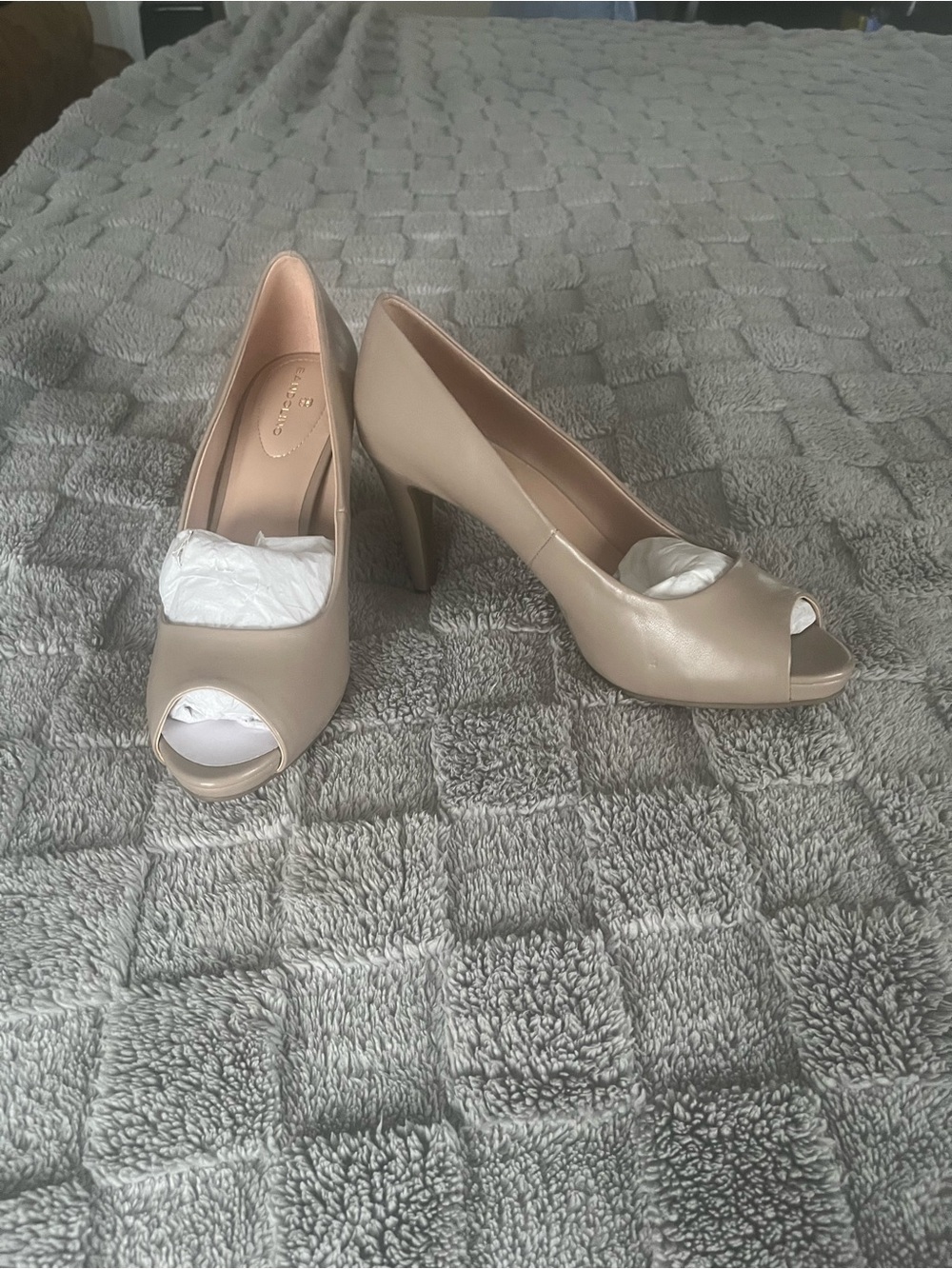 Bandolino Nude Peep-Toe High Heels